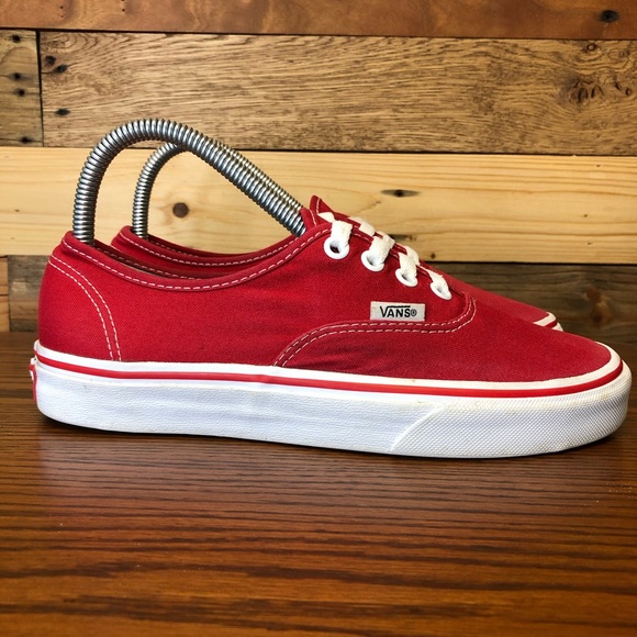vans red canvas shoes